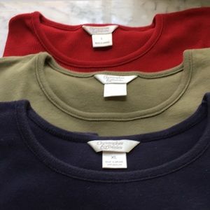 Three Christopher&Banks cotton knit Tee shirts.